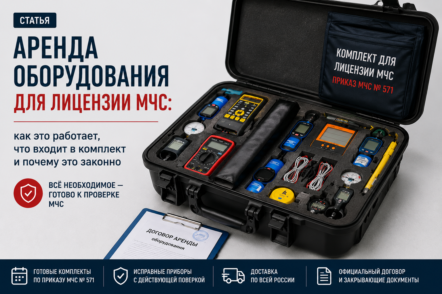 Аренда оборудования для лицензии МЧС: как это работает, что входит в комплект и почему это законно